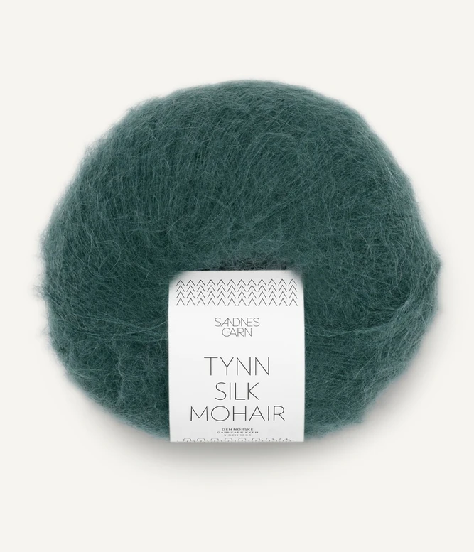 Tynn Silk Mohair, 7281 Tumma petrooli