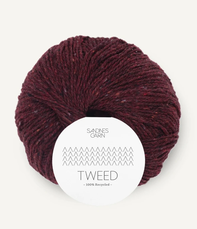 Tweed Recycled 4085, Viininpunainen