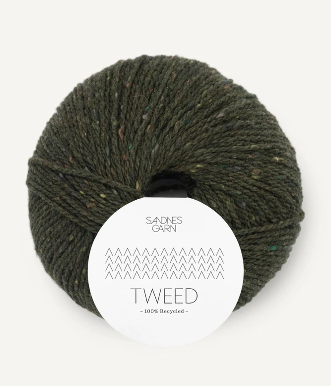 Tweed Recycled 9585, Oliivinvihreä